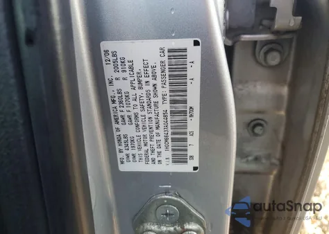 2007 Honda Accord Se from USA, damaged, VIN 1HGCM66437A044854